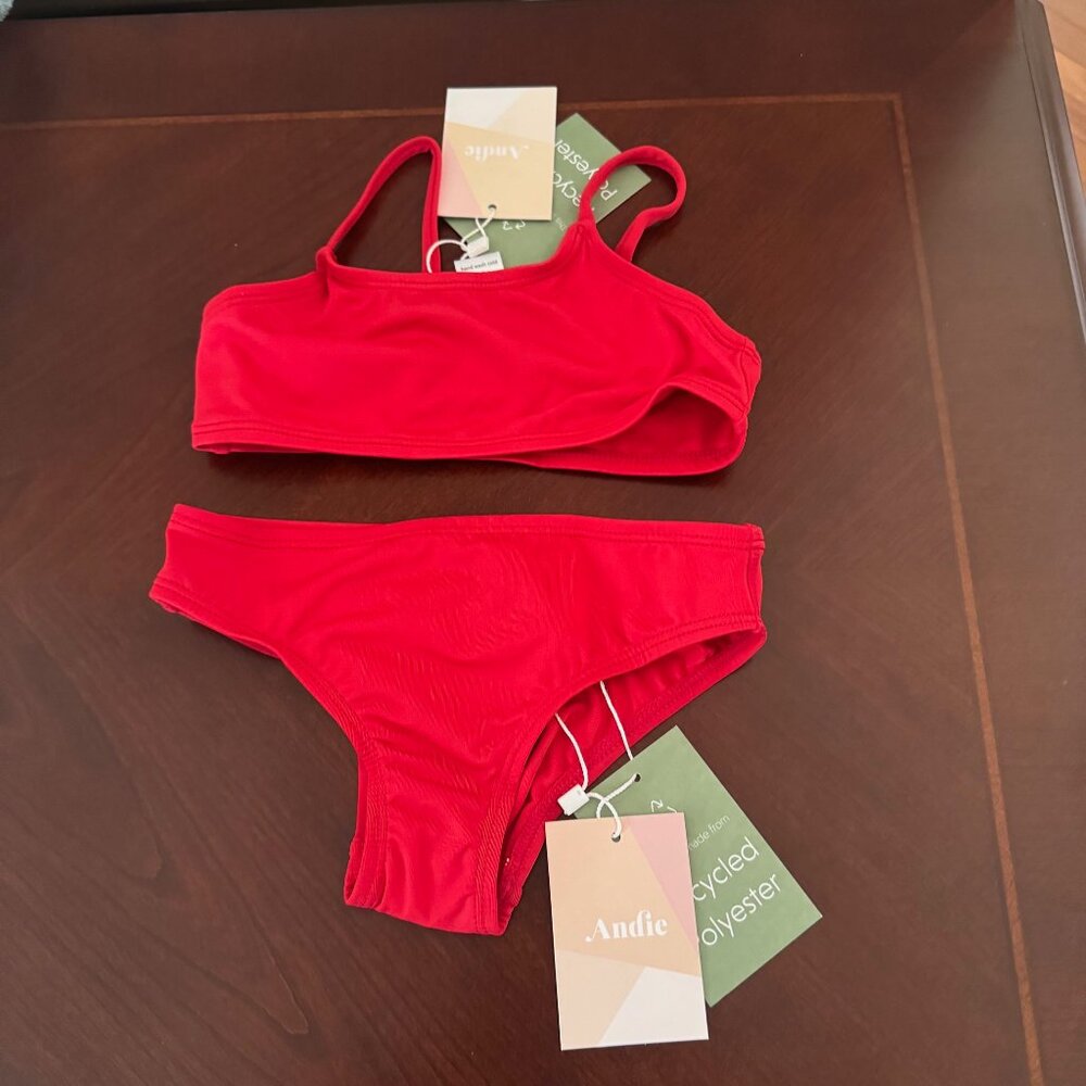 Andie Kids Toddler Girl AK002 Red Bikini Swim Set Size 2T